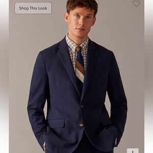 NWT J Crew Men’s Ludlow Classic Suit Jacket in Navy Cotton-Linen Blend